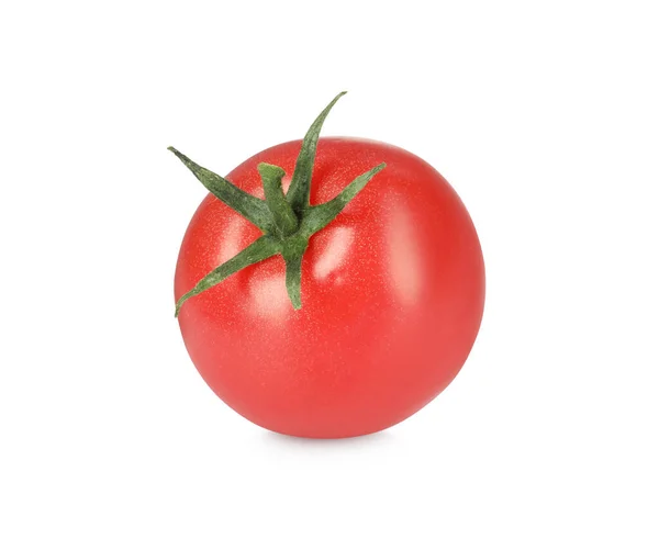 One Red Ripe Cherry Tomato Isolated White — Stock Photo, Image