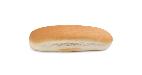 Leckeres Frisches Brötchen Für Hot Dog Auf Weißem Hintergrund — Stockfoto