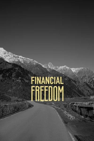Caminho Para Liberdade Financeira Palavras Sobre Estrada Asfalto Efeito Preto — Fotografia de Stock
