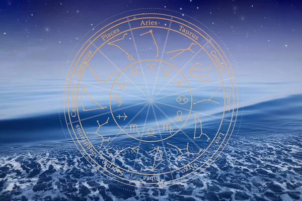 Roda Zodíaco Bela Vista Sobre Mar — Fotografia de Stock