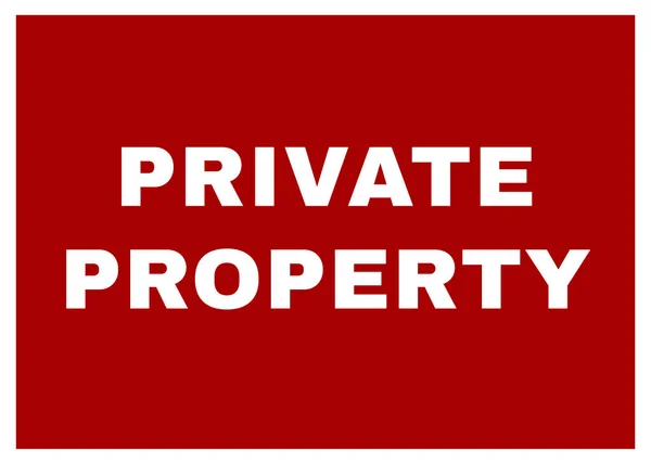 Red White Sign Text Private Property — Stock Photo, Image