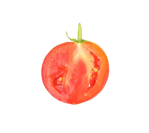 Setengah Matang Cherry Tomat Terisolasi Pada Putih — Stok Foto