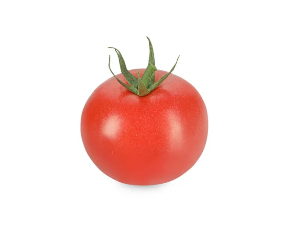 Une Tomate Cerise Mûre Rouge Isolée Sur Blanc — Photo