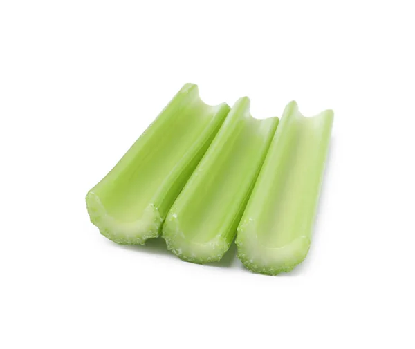 Čerstvě Zelený Broušený Celer Izolovaný Bílém — Stock fotografie