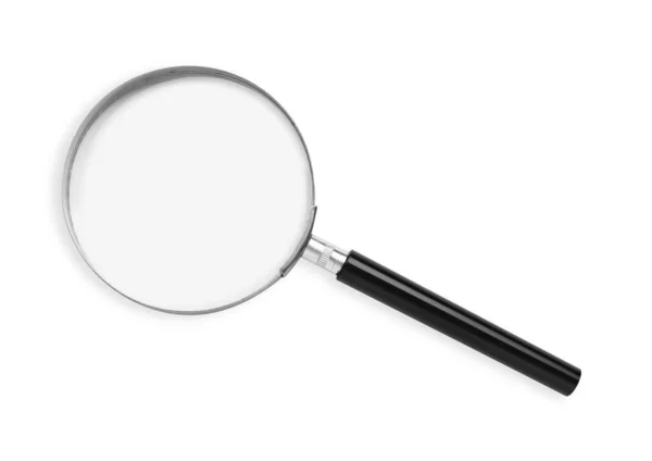Magnifying Glass Handle Isolated White Top View — Stock Photo, Image