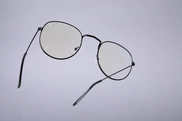 Stylish Pair Glasses Light Grey Background — Stock Photo, Image
