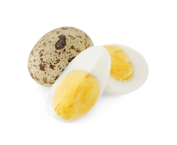 Hard Boiled Quail Eggs White Background — Stock Photo, Image
