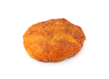 Beyaz arka planda lezzetli bir vegan pirzolası.