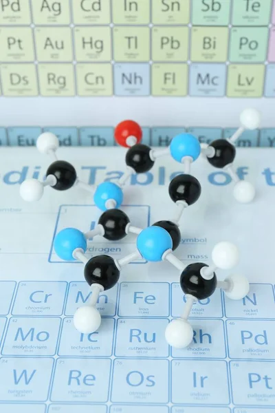 Молекулярная Модель Периодической Таблице Химических Элементов — стоковое фото