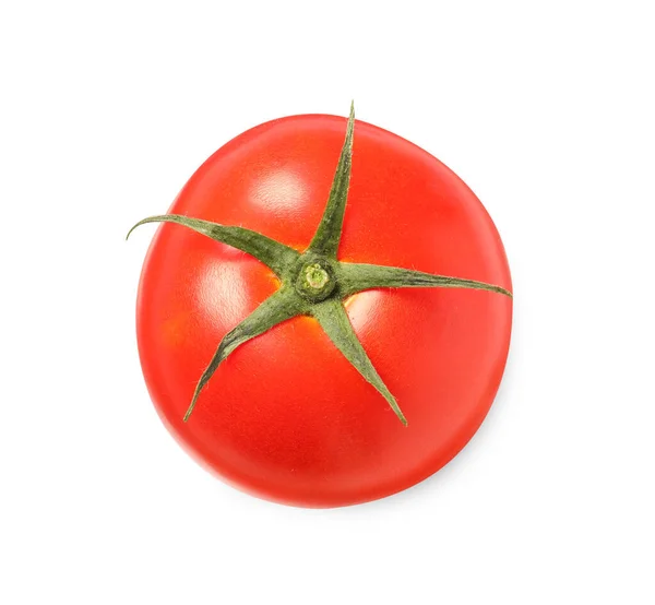 Świeże Dojrzałe Pomidory Izolowane Biało Widok Góry — Zdjęcie stockowe