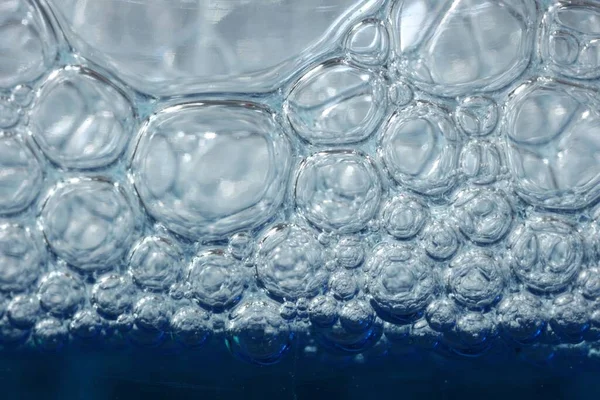 Textur Der Glasreinigungsflüssigkeit Mit Blasen Makroansicht — Stockfoto