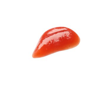 Lezzetli ketçap kokusu beyazda izole edilmiş.