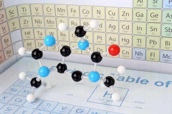 Молекулярная Модель Периодической Таблице Химических Элементов — стоковое фото