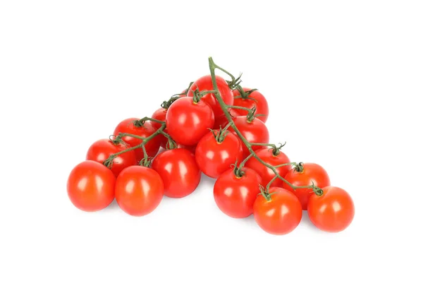 Branches Ripe Cherry Tomatoes Isolated White — Stock Photo, Image