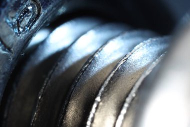 Modern metal bağlayıcıların dokusu, makro görünüm