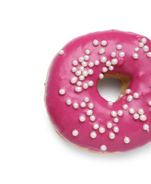 Lezzetli, jöleli çörekler, beyaza izole edilmiş, üst manzara.