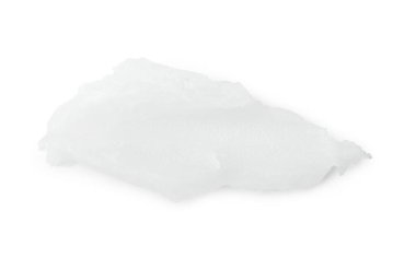 Beyaz, üst görünümde izole edilmiş kozmetik petrolatum örneği