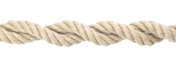 Конопляна Мотузка Ізольована Білому Вид Зверху — стокове фото