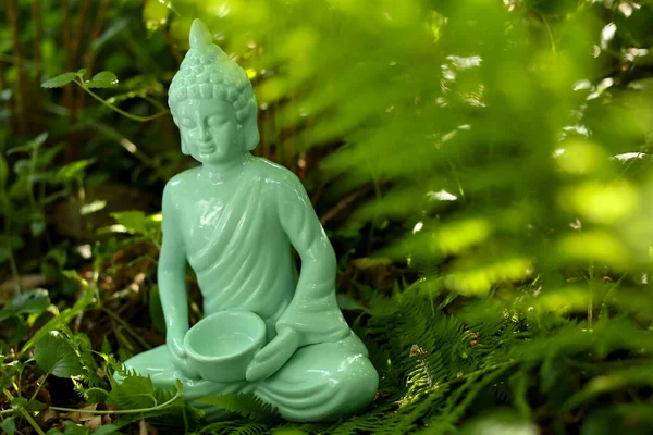 Decorative Buddha Statue Outdoors Space Text — Stock Photo, Image