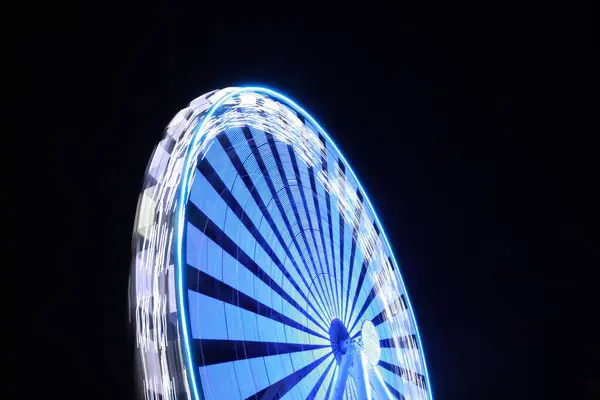 Beautiful Glowing Ferris Wheel Dark Sky — Zdjęcie stockowe