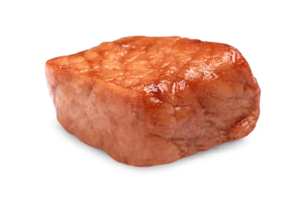 Bit Utsökt Kokt Nötkött Isolerat Vitt Smaklig Gulasch — Stockfoto