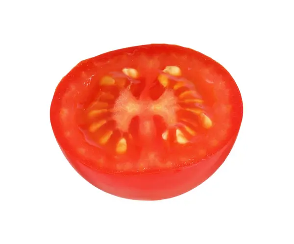 一半成熟的樱桃番茄在白色上分离 — 图库照片