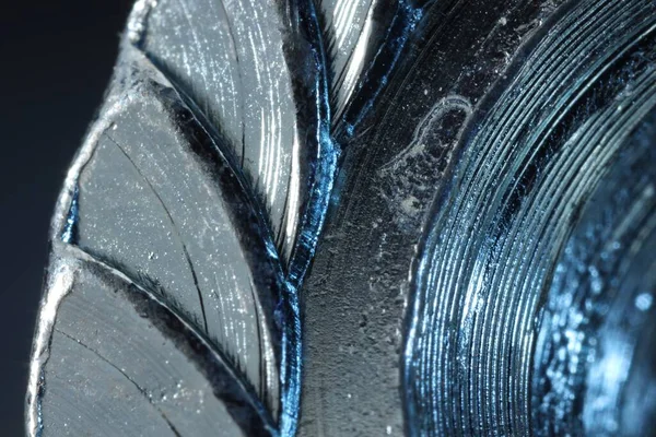 Textuur Van Moderne Metalen Bevestigingsmiddel Macro View — Stockfoto