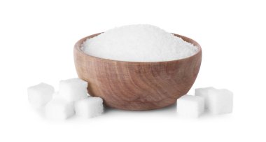 farklı türleri üzerinde beyaz izole şeker