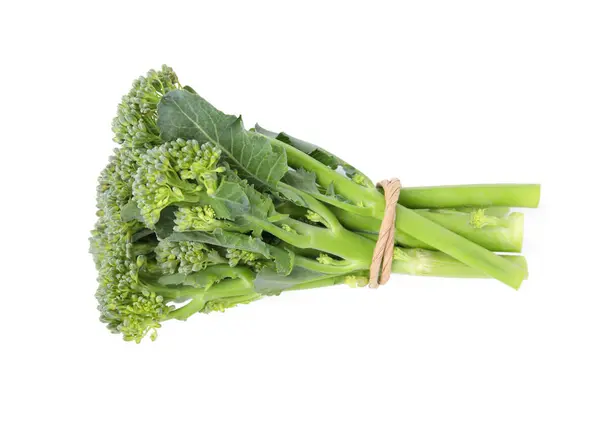 Brokolini Mentah Segar Diisolasi Pada Putih Atas Pandangan Makanan Sehat — Stok Foto