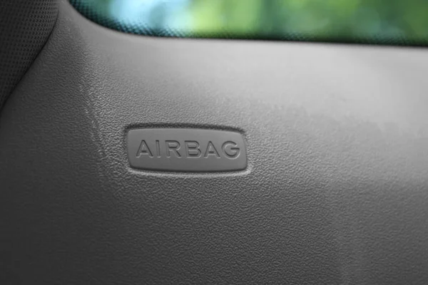 Veiligheid Airbag Teken Deur Auto Close — Stockfoto