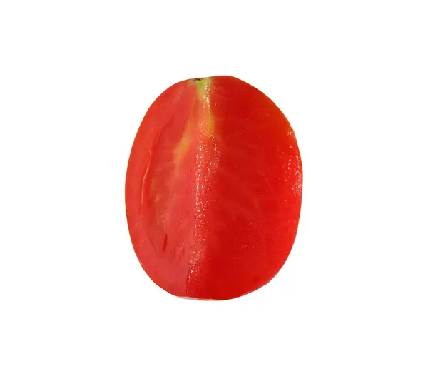 Trozo Tomate Cherry Maduro Aislado Blanco — Foto de Stock