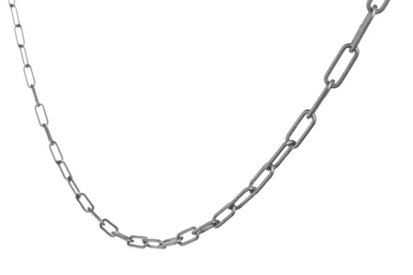Beyaza Izole Edilmiş Ortak Bir Metal Zincir — Stok fotoğraf