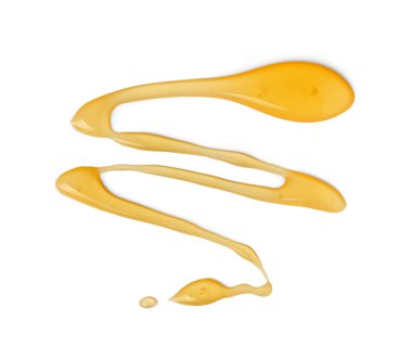 Lezzetli taze bal beyaza izole edilmiş, üst manzara