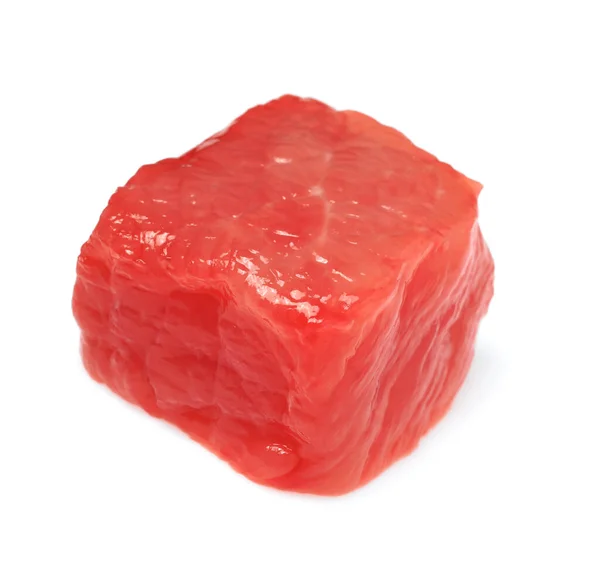 One Piece Raw Beef Isolated White — Stock Photo, Image