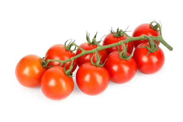 Branch Red Ripe Cherry Tomatoes Isolated White — Stock Photo, Image