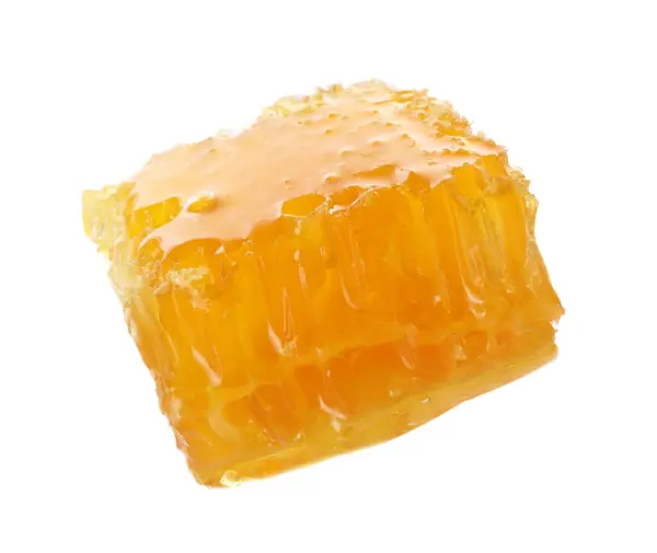 ホワイトで分離されたおいしい蜂蜜と天然ハニカム — ストック写真