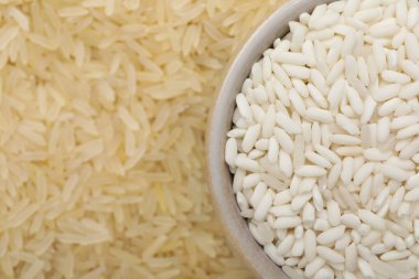 Arkaplan olarak farklı pirinç türleri, yakın plan