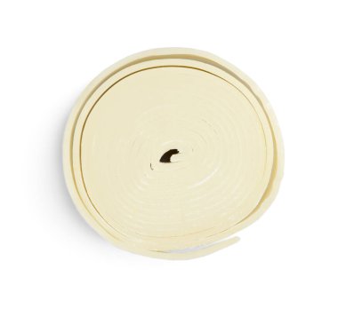 Lezzetli sakız rulosu beyaz, üst görünümde izole