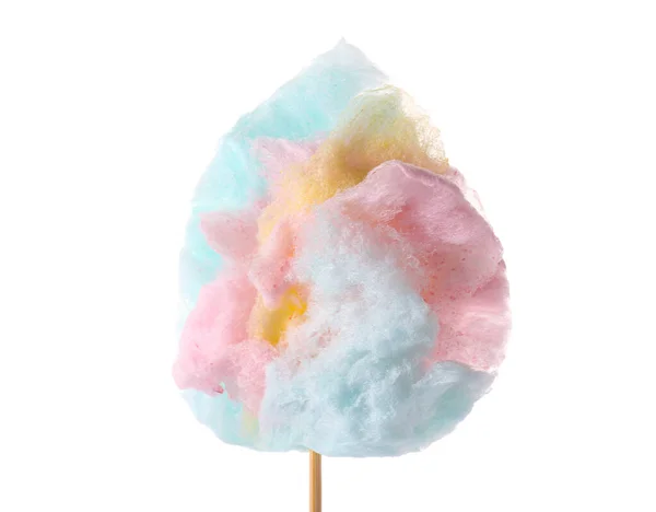 Stick Colorful Cotton Candy Isolated White — Stock Photo, Image