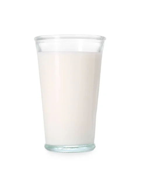 Bicchiere Latte Fresco Isolato Bianco — Foto Stock