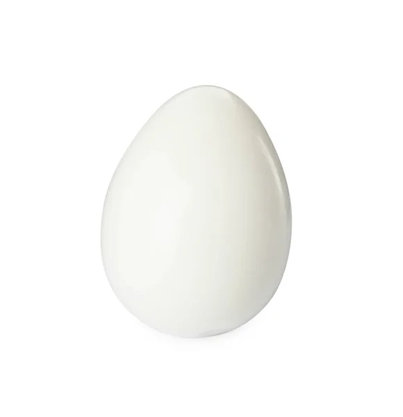 Одне Очищене Перепелине Яйце Ізольоване Білому — стокове фото