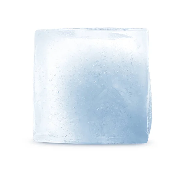 Kristallklarer Eiswürfel Isoliert Auf Weiß — Stockfoto