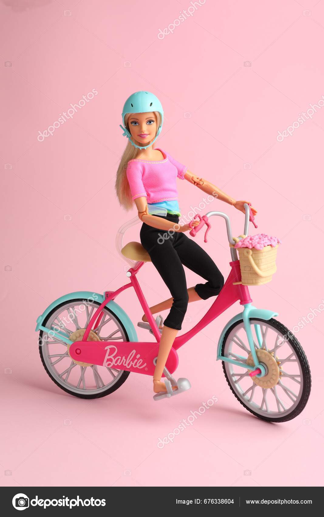 Mykolaiv Ukraine September 2023 Beautiful Barbie Doll Bicycle