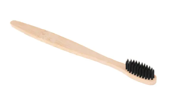 One Bamboo Toothbrush Isolated White Eco Friendly Product — Stock Photo, Image