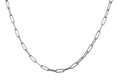 Beyaza izole edilmiş ortak bir metal zincir.