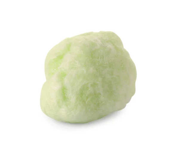 白で隔離された甘い緑の綿のキャンデー — ストック写真