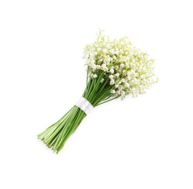 Vadinin güzel zambakları beyaz arka planda, üst manzara