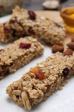 Lezzetli granola barları, yakın çekim manzarası