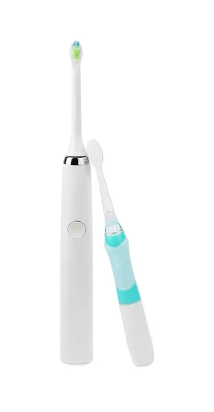 Electric Toothbrushes White Background Dental Care — Stock Photo, Image