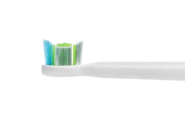 Elektrische Tandenborstel Witte Achtergrond Close Uitzicht — Stockfoto